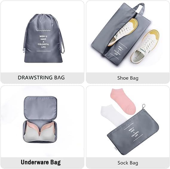 7 PCS STORAGE BAG Grey