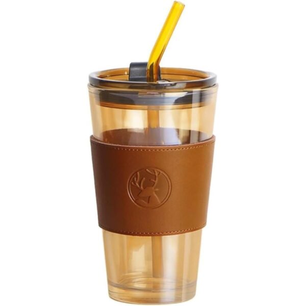 LEATHER DOUBLE DRINKING BROWN 450ML BIG