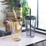 LEATHER DOUBLE DRINKING BROWN 450ML BIG