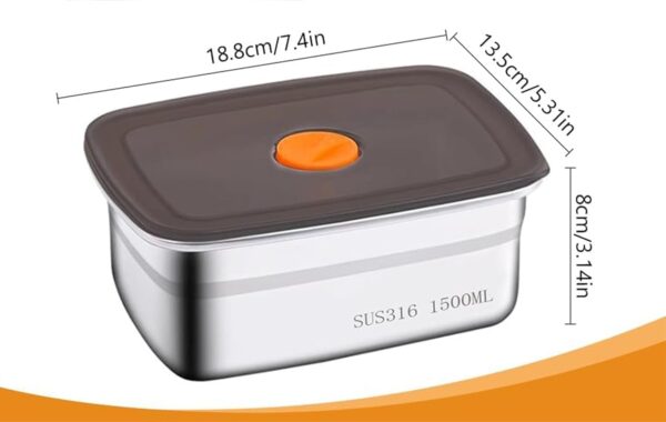 SS CRIPSER BOX WITH LID 1500 ML