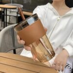 LEATHER DOUBLE DRINKING BROWN 450ML BIG