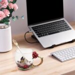 Flower Tea Glass Cup with Spoon