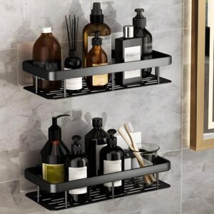 Drain Bathroom Shelve Black pack of 2