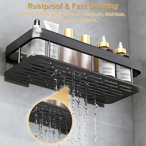 Drain Bathroom Shelve Black pack of 2