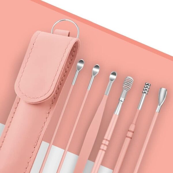 6 pcs leather ear pick set