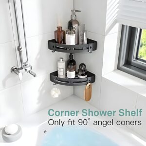 BATHROOM CORNER RACK BATHROOM RACK CORNER - [ BLACK - ALUMINUM ]